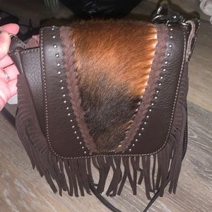 Cowhide fringed crossbody purse! Brand new!
